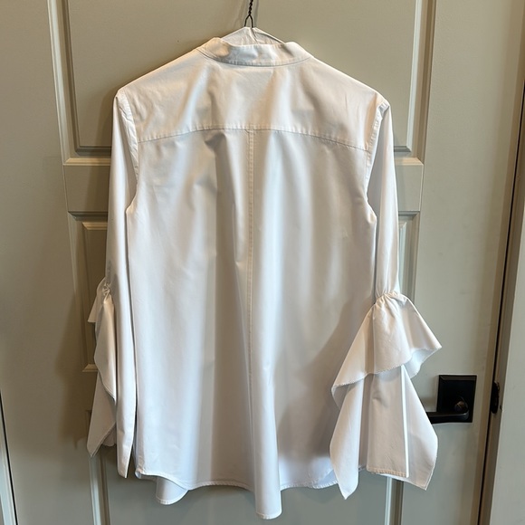 Acler White Button Down Shirt with Decorative Sleeves - Picture 10 of 10